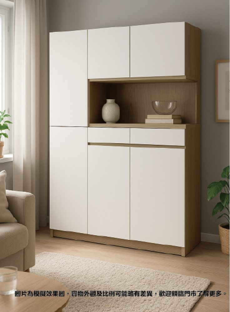 ELEGO夾板系列-六門雙櫃桶夾板儲物櫃