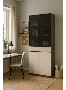 LVWH夾板系列--32"木影玻璃儲物櫃