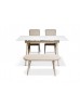 白金藝岩板伸展餐檯 配兩椅及長餐椅 